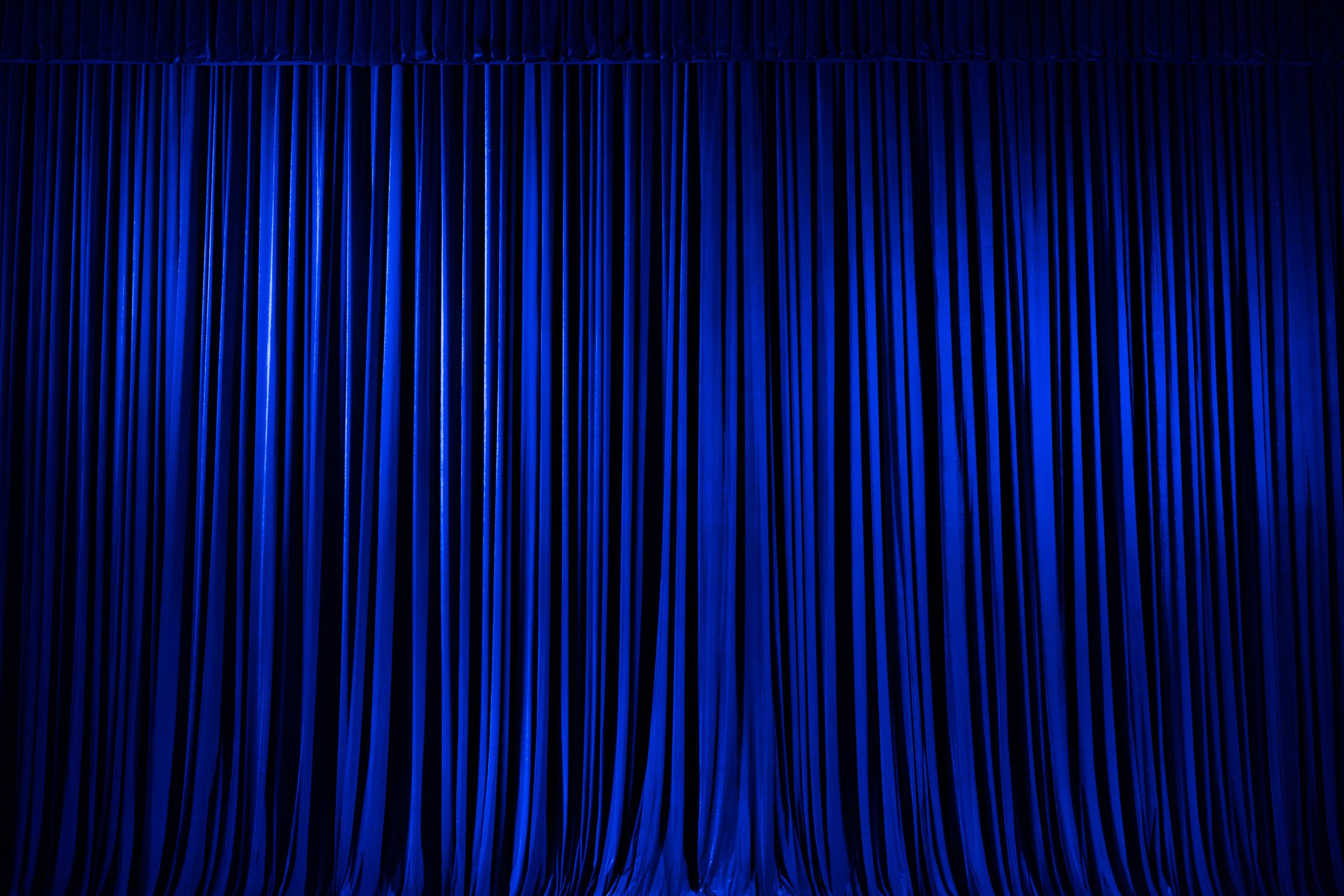 Blue Stage Curtain Texture Background